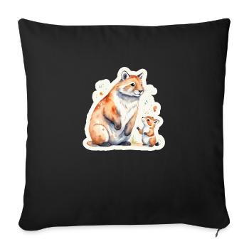 Animal Famille Mère Fils - Housse de coussin décorative 45 x 45 cm - noir - Devant