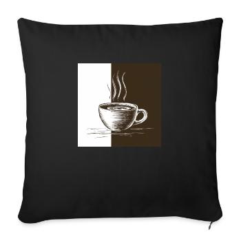 Coffee time - Sofa pillowcase 17,3'' x 17,3'' (45 x 45 cm) - black - Front