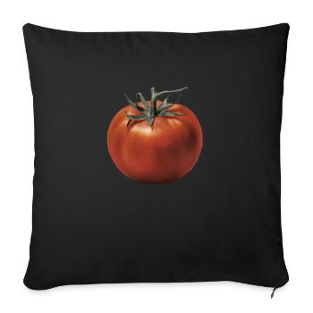 Tomate rouge - Housse de coussin décorative 45 x 45 cm - noir - Devant