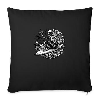Surfer-Skelett - Sofakissenbezug 45 x 45 cm - Schwarz - Vorne