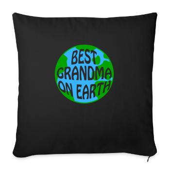 Meilleure grand-mère sur terre dans le monde Erde Welt - Housse de coussin décorative 45 x 45 cm - noir - Devant