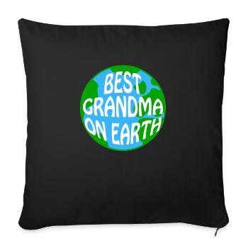 Meilleure grand-mère sur terre dans le monde Erde Welt - Housse de coussin décorative 45 x 45 cm - noir - Devant