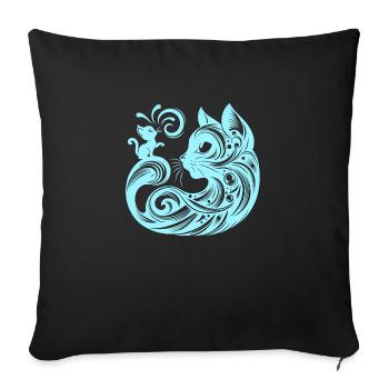 Chat, Chat, Chats, Animaux De Compagnie, Animal De Compagnie, Mignon, Animal, Animal De Compagnie - Housse de coussin décorative 45 x 45 cm - noir - Devant