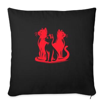 Chat, Chat, Chats, Animaux De Compagnie, Animal De Compagnie, Mignon, Animal, Animal De Compagnie - Housse de coussin décorative 45 x 45 cm - noir - Devant