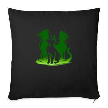 Chat, Chat, Chats, Animaux De Compagnie, Animal De Compagnie, Mignon, Animal, Animal De Compagnie - Housse de coussin décorative 45 x 45 cm - noir - Devant
