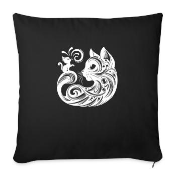 Chat, Chat, Chats, Animaux De Compagnie, Animal De Compagnie, Mignon, Animal, Animal De Compagnie - Housse de coussin décorative 45 x 45 cm - noir - Devant