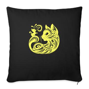 Chat, Chat, Chats, Animaux De Compagnie, Animal De Compagnie, Mignon, Animal, Animal De Compagnie - Housse de coussin décorative 45 x 45 cm - noir - Devant