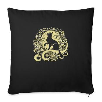 Chat, Chat, Chats, Animaux De Compagnie, Animal De Compagnie, Mignon, Animal, Animal De Compagnie - Housse de coussin décorative 45 x 45 cm - noir - Devant