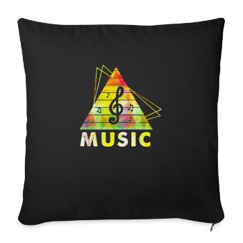 dj music retro heavy metal Hard Rock Punk vinyl mx - Sofa pillowcase 17,3'' x 17,3'' (45 x 45 cm) - black - Front