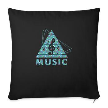dj music retro heavy metal Hard Rock Punk vinyl mx - Sofa pillowcase 17,3'' x 17,3'' (45 x 45 cm) - black - Front