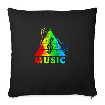 dj music retro heavy metal Hard Rock Punk vinyl mx - Sofa pillowcase 17,3'' x 17,3'' (45 x 45 cm) - black - Front