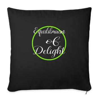 joyful living well-balanced lifestyle statement - Sofa pillowcase 17,3'' x 17,3'' (45 x 45 cm) - black - Front