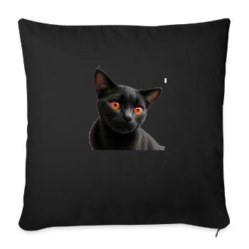 Black cat - Sofa pillowcase 17,3'' x 17,3'' (45 x 45 cm) - black - Front