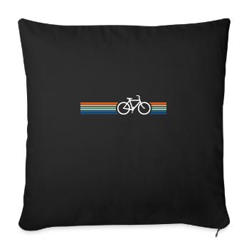 Vélo vintage rétro - Housse de coussin décorative 45 x 45 cm - noir - Devant