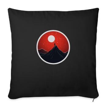 Bergwanderer minimalistisches Design - Sofakissenbezug 45 x 45 cm - Schwarz - Vorne
