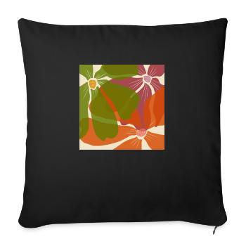 Motif de fleurs - Housse de coussin décorative 45 x 45 cm - noir - Devant