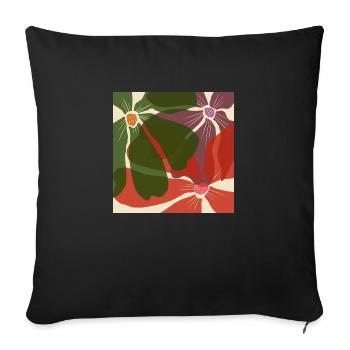 Motif de fleurs - Housse de coussin décorative 45 x 45 cm - noir - Devant