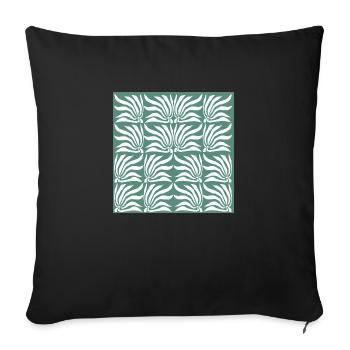 Motif de fleurs géométriques - Housse de coussin décorative 45 x 45 cm - noir - Devant