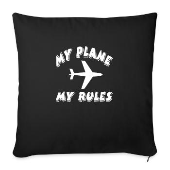 Airplane - Sofa pillowcase 17,3'' x 17,3'' (45 x 45 cm) - black - Front