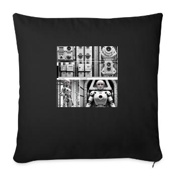 Robot - Housse de coussin décorative 45 x 45 cm - noir - Devant