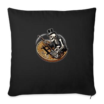 Le vieux et la monnaie - Housse de coussin décorative 45 x 45 cm - noir - Devant