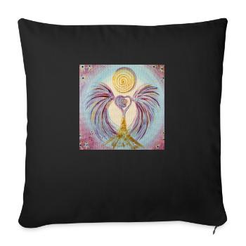 Herzengel Vertrautes Bewußtseinsleben - Sofakissenbezug 45 x 45 cm - Schwarz - Vorne
