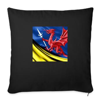 dragon flag spear - Sofa pillowcase 17,3'' x 17,3'' (45 x 45 cm) - black - Front
