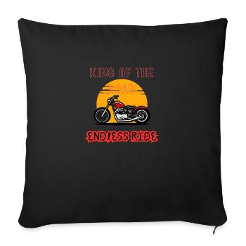 King of the Road endless ride - Sofakissenbezug 45 x 45 cm - Schwarz - Vorne