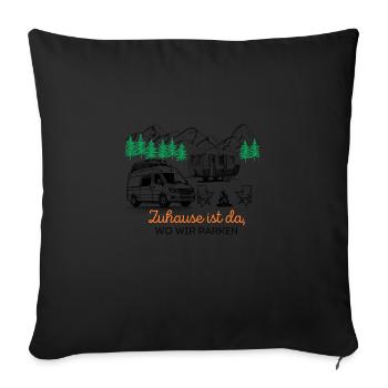 La maison est l’endroit où nous nous garons - Housse de coussin décorative 45 x 45 cm - noir - Devant