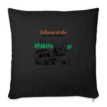 La maison est l’endroit où nous nous garons - Housse de coussin décorative 45 x 45 cm - noir - Devant