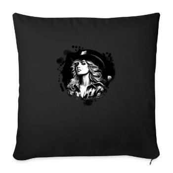 western vintage cowboy girl american wild western - Sofa pillowcase 17,3'' x 17,3'' (45 x 45 cm) - black - Front