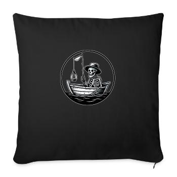 Le pêcheur capture du poisson - Housse de coussin décorative 45 x 45 cm - noir - Devant