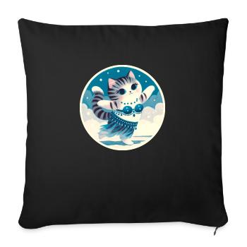 Cat Belly Dancer - Sofa pillowcase 17,3'' x 17,3'' (45 x 45 cm) - black - Front