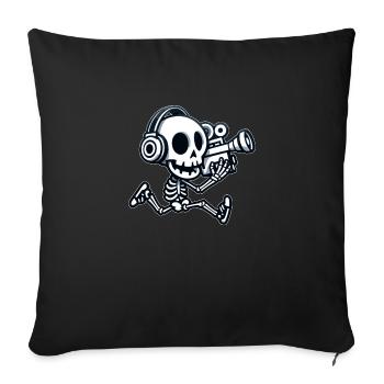 The cameraman makes his cinema with his camera - Sofa pillowcase 17,3'' x 17,3'' (45 x 45 cm) - black - Front