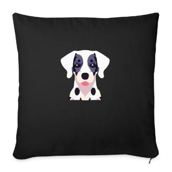Chien Dalmatien Noir Blanc - Housse de coussin décorative 45 x 45 cm - noir - Devant