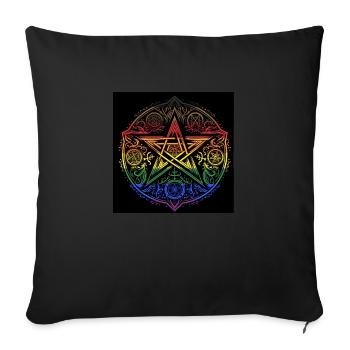 Magie queer : célébrer la diversité avec LGBTQ Pentag - Housse de coussin décorative 45 x 45 cm - noir - Devant