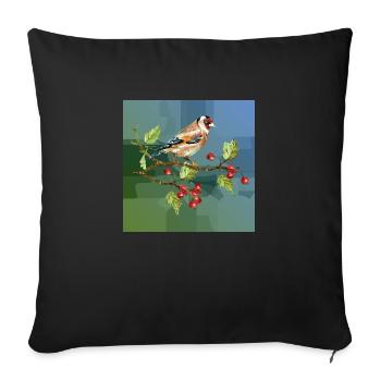 Colorful bird - Sofa pillowcase 17,3'' x 17,3'' (45 x 45 cm) - black - Front