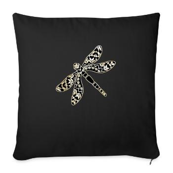 Libellule - Housse de coussin décorative 45 x 45 cm - noir - Devant