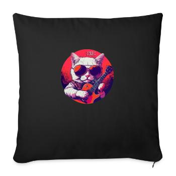 Tabby Tunes - Sofa pillowcase 17,3'' x 17,3'' (45 x 45 cm) - black - Front
