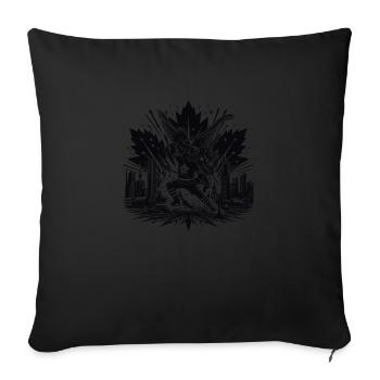 Hockey Canada Hockey sur glace États-Unis club de hockey rondelle bâton - Housse de coussin décorative 45 x 45 cm - noir - Devant
