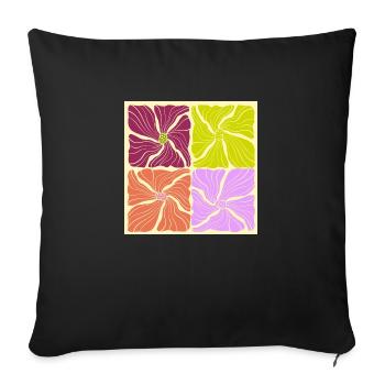 Motif de fleurs - Housse de coussin décorative 45 x 45 cm - noir - Devant
