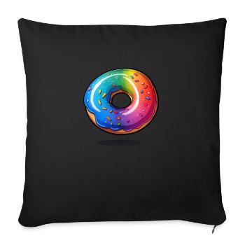 Amour des beignets sucrés - Housse de coussin décorative 45 x 45 cm - noir - Devant