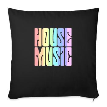 House Music - Pastel Rainbow - Sofa pillowcase 17,3'' x 17,3'' (45 x 45 cm) - black - Front
