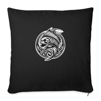 Symbolique des tatouages tribal - Housse de coussin décorative 45 x 45 cm - noir - Devant