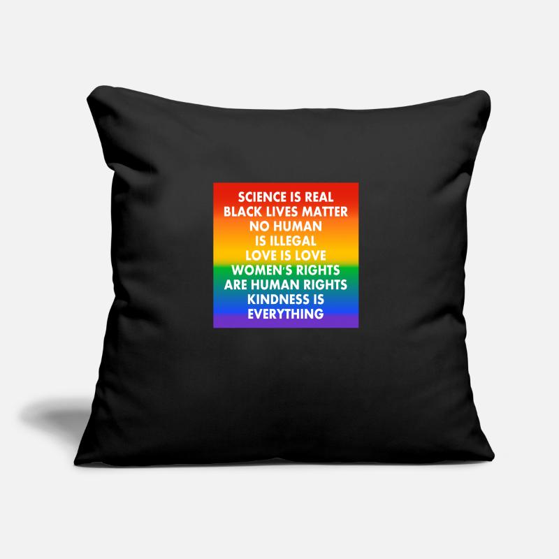 Couleurs du drapeau de la fierté - slogans progressistes Housse de coussin décorative 45 x 45 cm