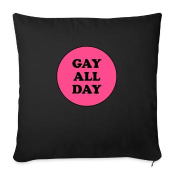 Gay toute la journée - Housse de coussin décorative 45 x 45 cm - noir - Devant