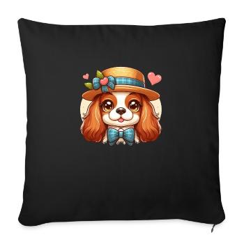 Cavalier King Charles Cute Dog - Sofa pillowcase 17,3'' x 17,3'' (45 x 45 cm) - black - Front