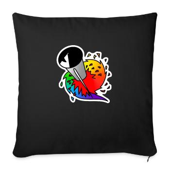 Rainbow Rocket : Sticky Queer Pride - Sofa pillowcase 17,3'' x 17,3'' (45 x 45 cm) - black - Front