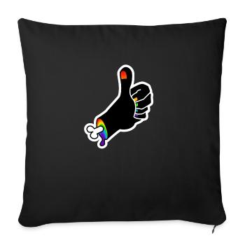 Daumen Hoch der Knochenhand : Sticky Queer Pride - Sofakissenbezug 45 x 45 cm - Schwarz - Vorne