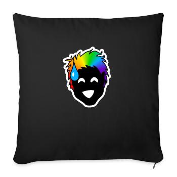 Nervous, Uncertain Laughter : Sticky Queer Pride - Sofa pillowcase 17,3'' x 17,3'' (45 x 45 cm) - black - Front